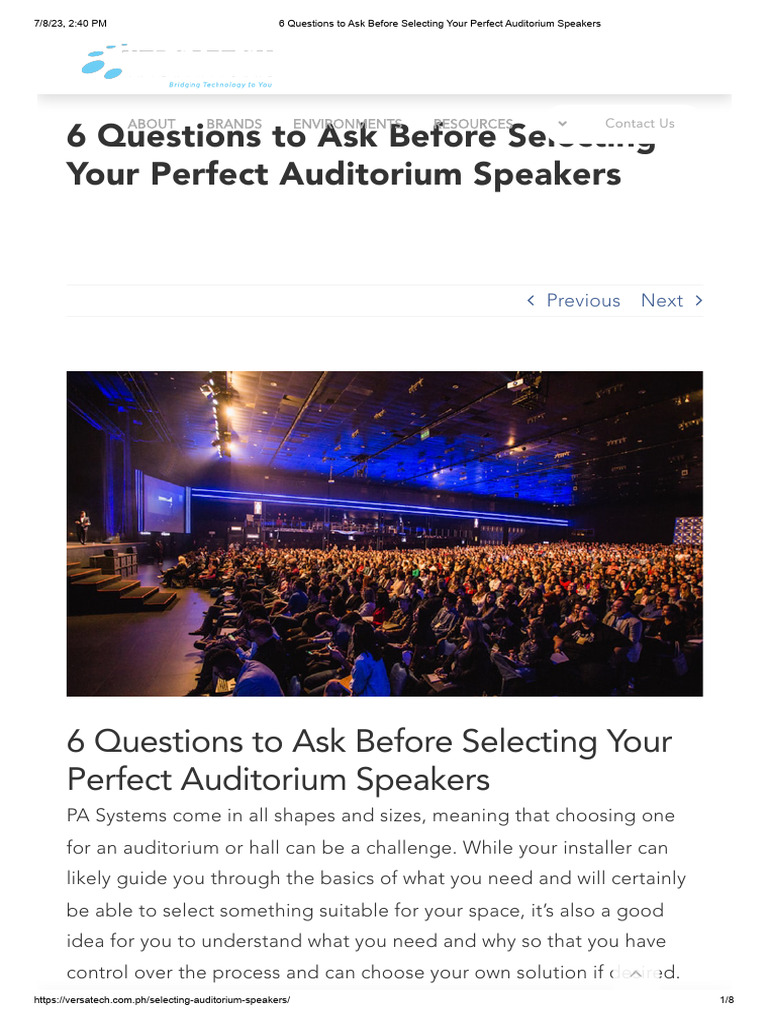 6 Questions To Ask Before Selecting Your Perfect Auditorium Speakers
