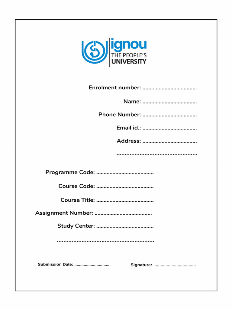 ignou assignment paper size