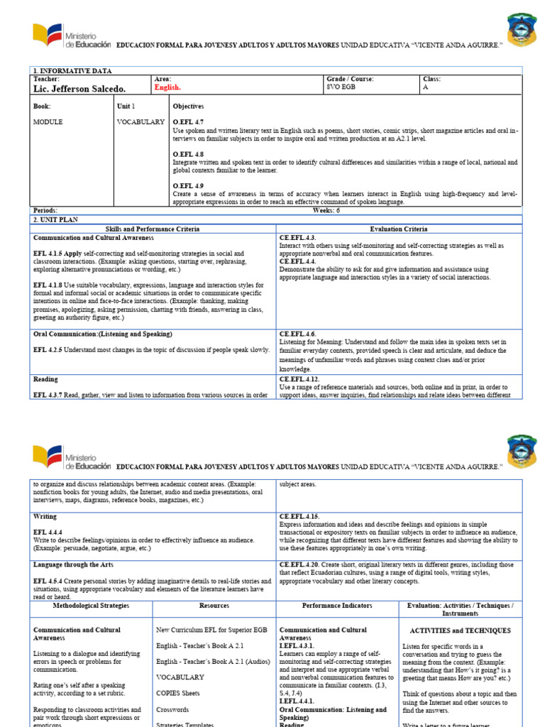 Ingles 8vo Egb | PDF