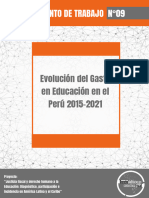 Evolución Del Gasto en Educación en El Perú 2015-2021