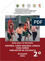 Guía Didáctica para El Docente Español L2 (Lengua Guna) 2do Grado 2022