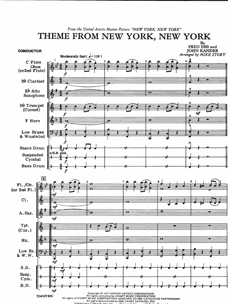 New york new york score pdf