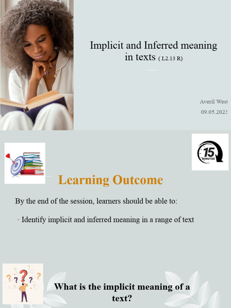 Implicit and Inferred Meaning in Texts | PDF