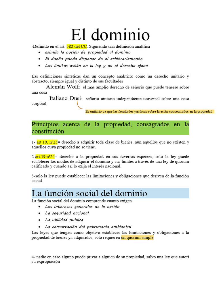 El Dominio | PDF | Propiedad | Posesión (Ley)