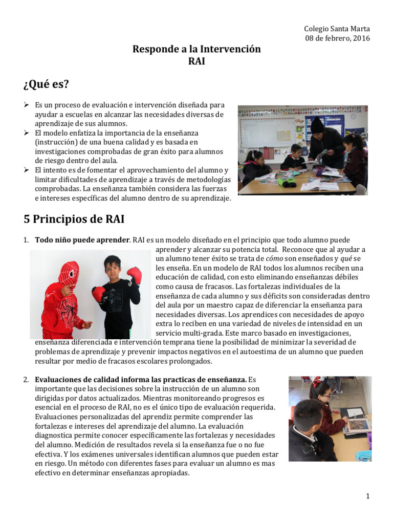 Modelo RAI en Educación Inclusiva | PDF | Enseñando | Evaluación