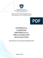 New - Informata, Udhezime Per Test Matures - B5