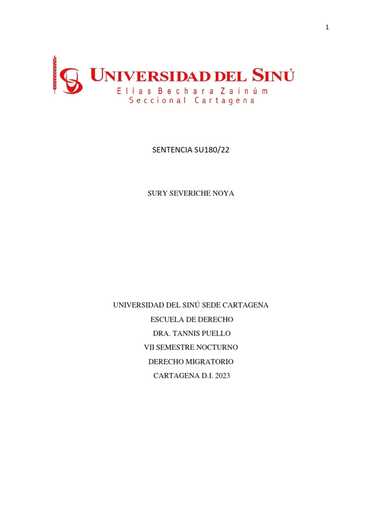 Sentencia SU180-22. TRABAJO | PDF