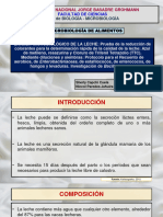 PRACTICA 12. M. de Alimentos Examen Microbiologico de La Leche.