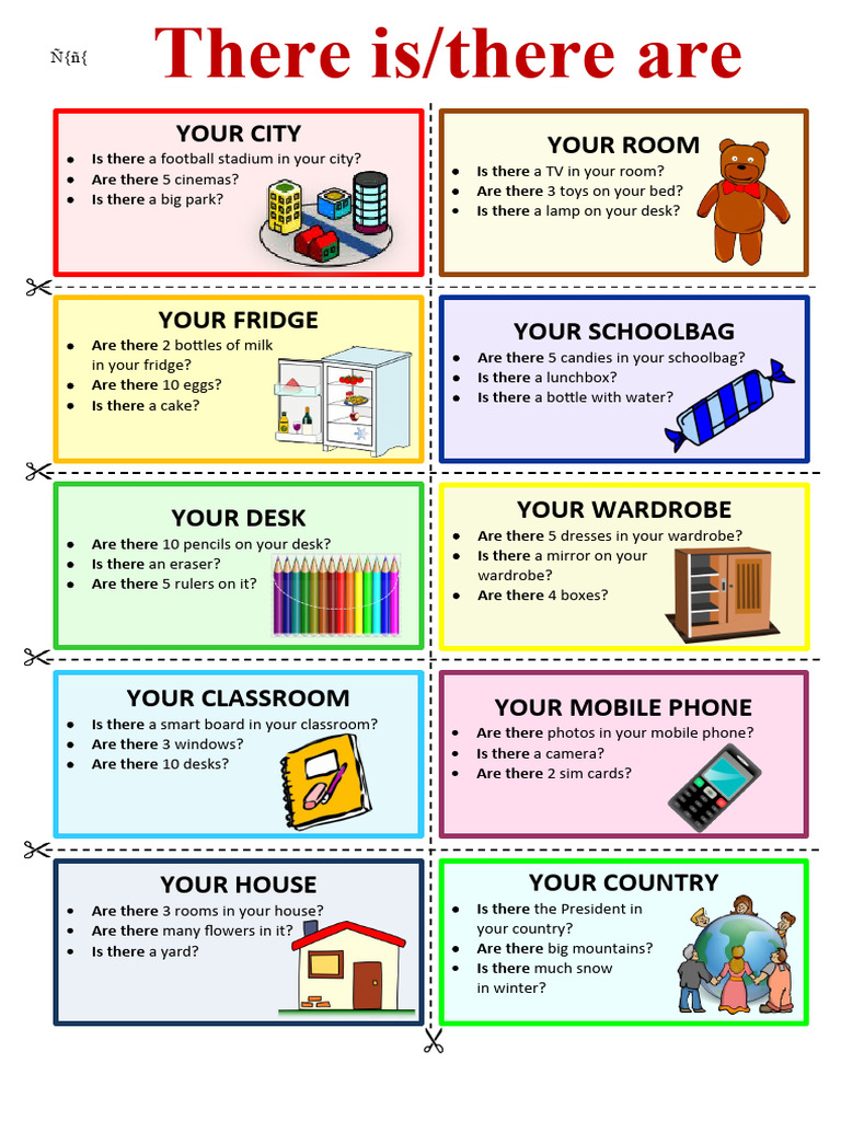 There Isthere Are Speaking Cards CLT Communicative Language Teaching ...