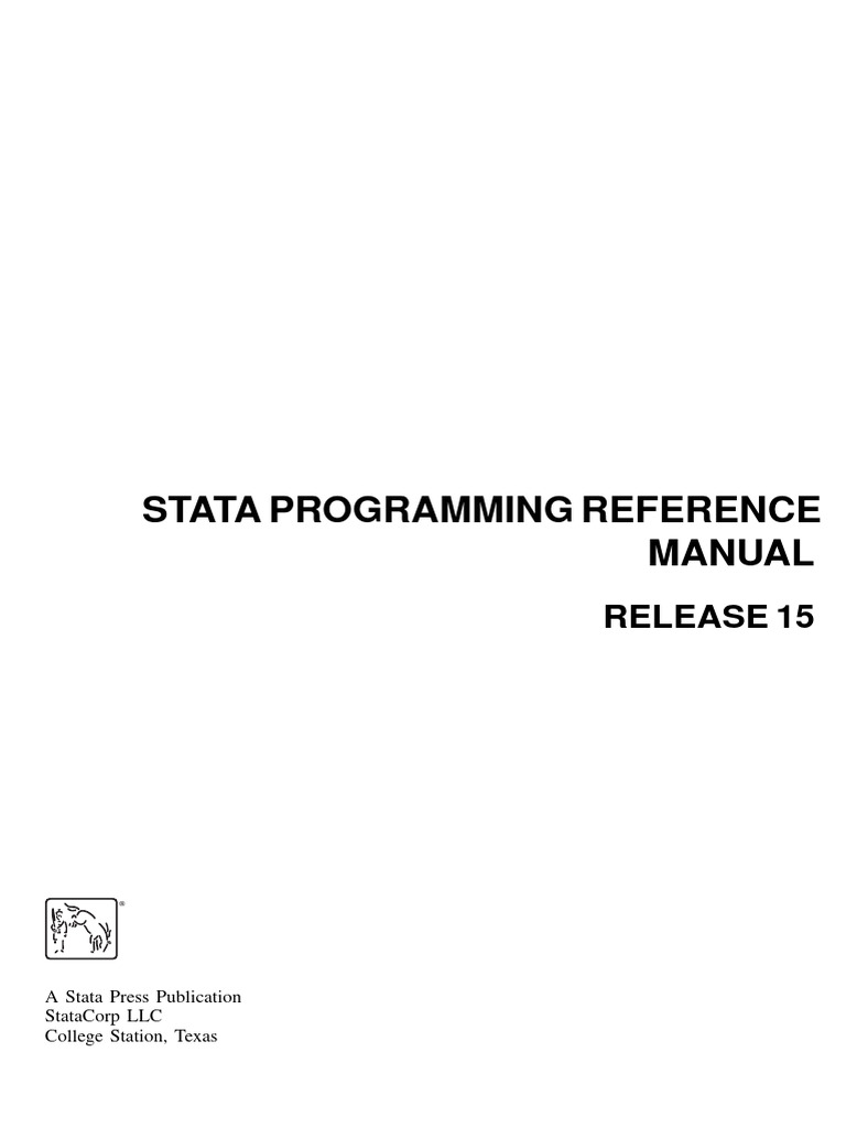 Stata Programming Reference Manual: Release 15 | PDF | Matrix ...