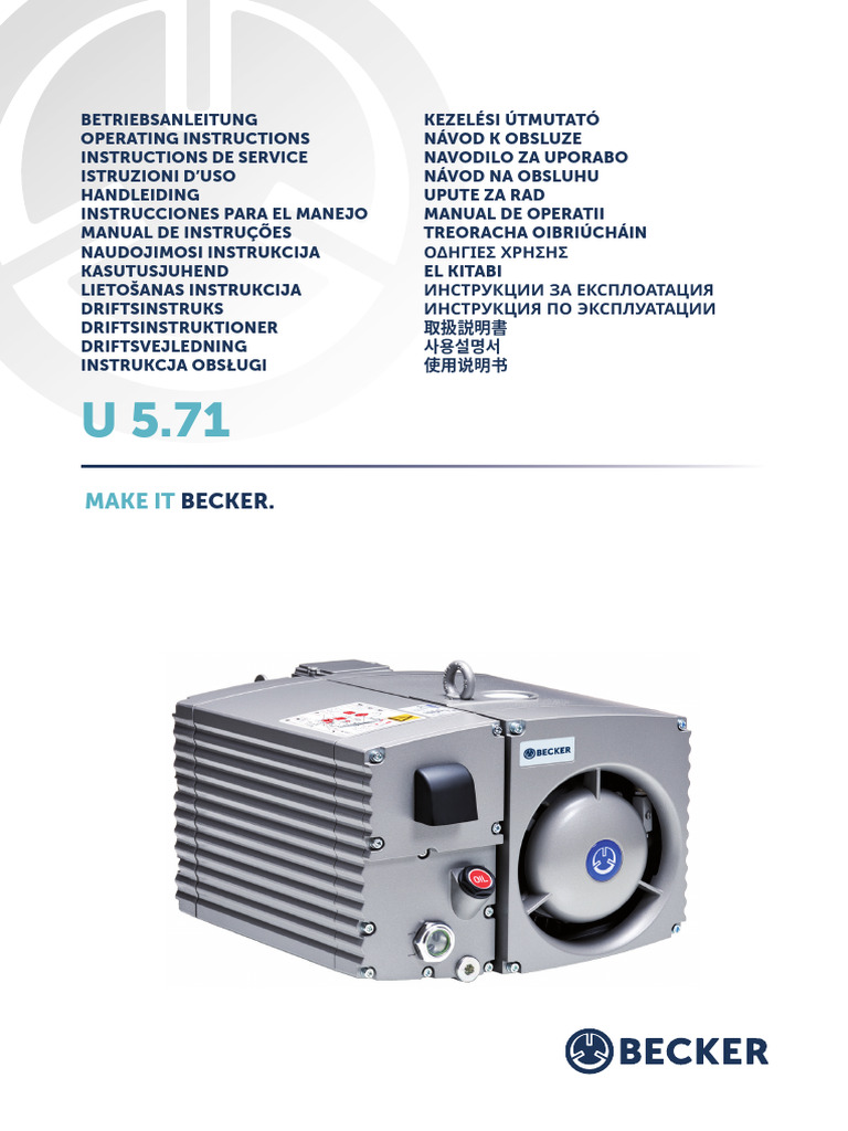 Becker Vacuum Pump D-42279 Manual | PDF