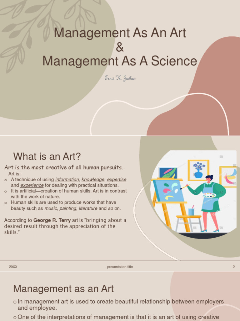 Management As An Art And Science