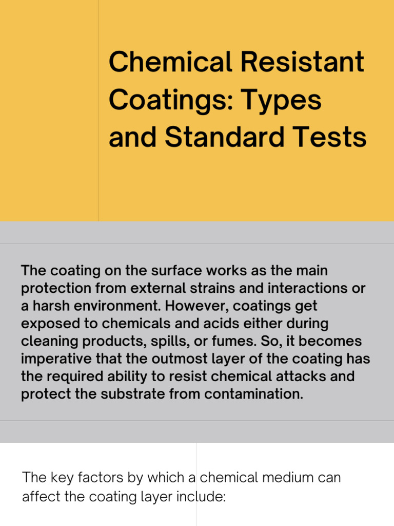 Chemical Resistance Coatings Overview | PDF | Paint | Corrosion