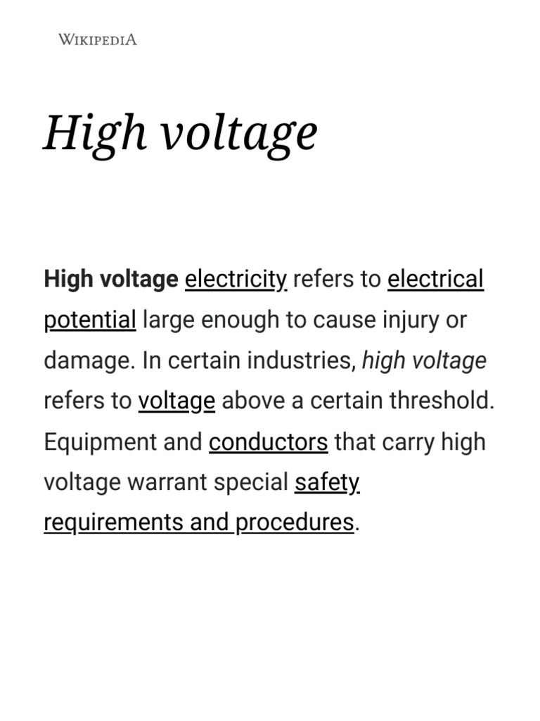 High Voltage Wikipedia PDF High Voltage Vacuum Tube