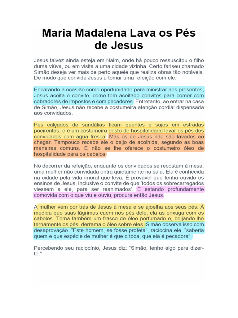 Maria Madalena Lava Os Pés de Jesus | PDF