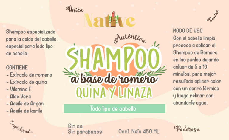 Etiqueta Shampoo Tratamiento | PDF