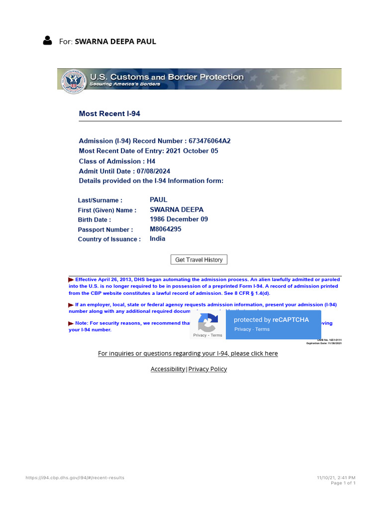 I94 Official Website PDF