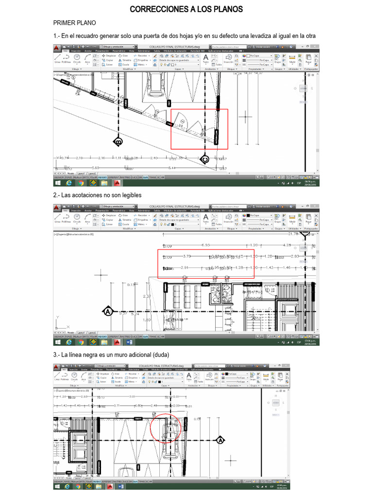 Correcciones a Planos Arquitectónicos | PDF