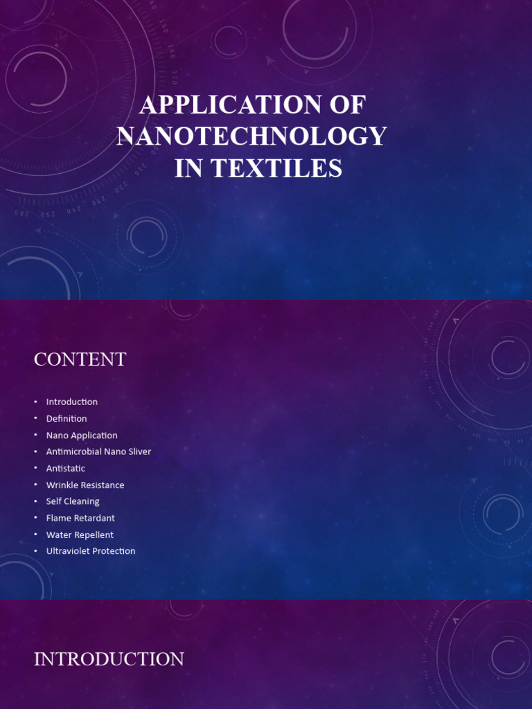 Final PPT Application of Nanotechnology in Textiles PDF
