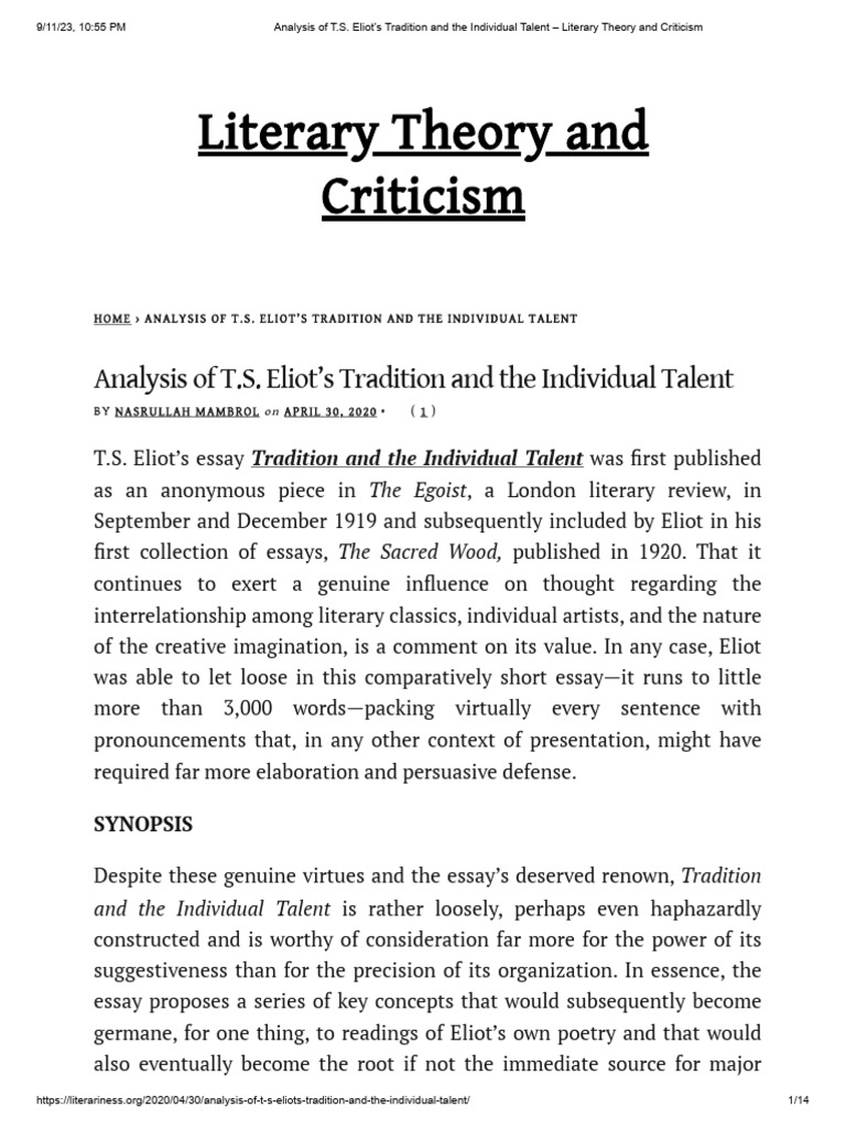 tradition-and-individual-talent-pdf