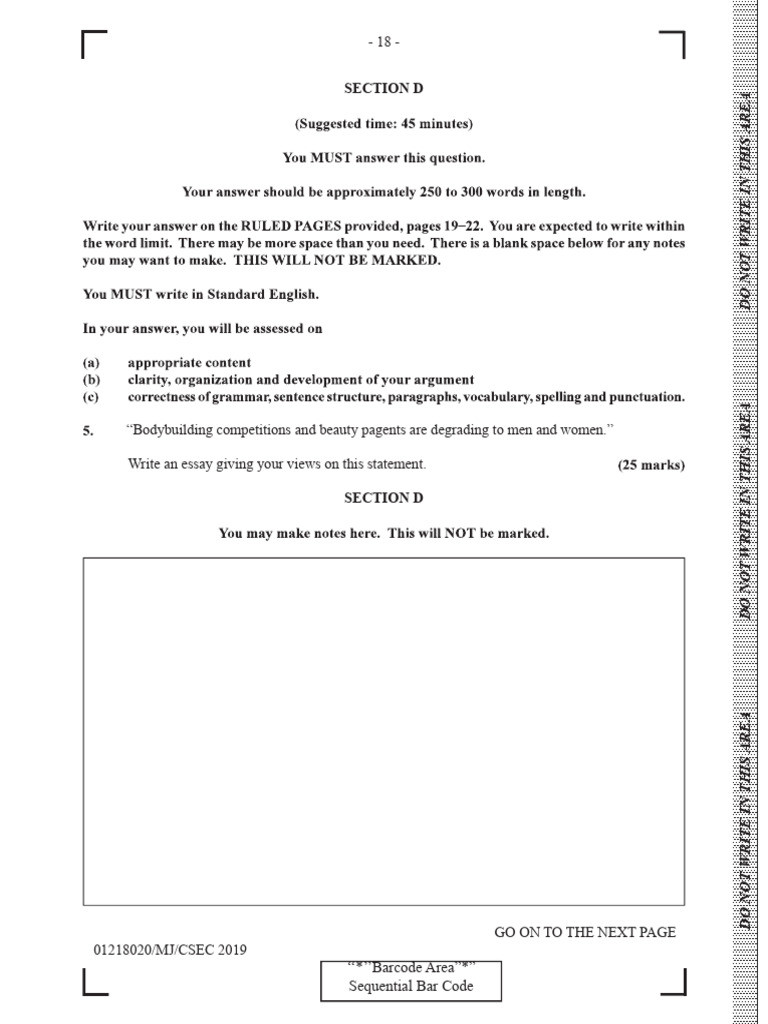 Argumentative Essay May June 2019 PDF