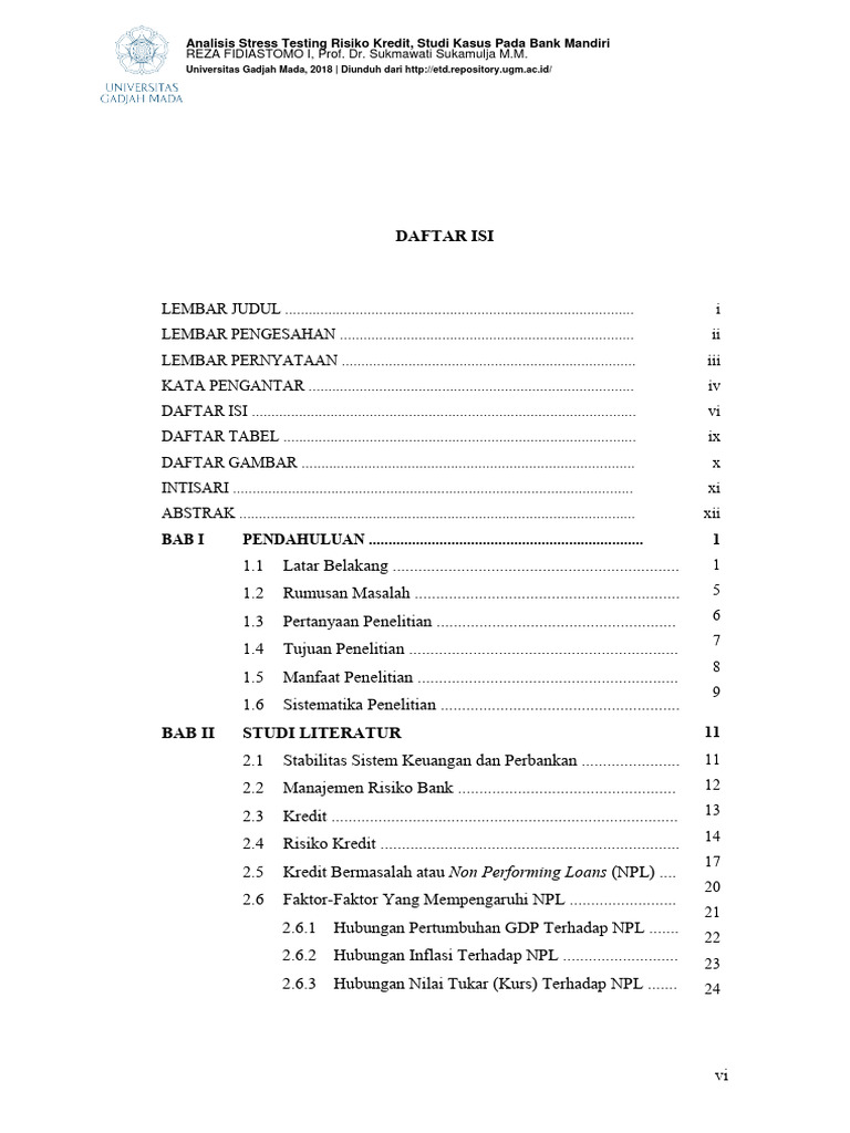 Analisis Stress Testing NPL Bank Mandiri | PDF