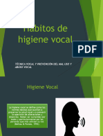 Hábitos de Higiene Vocal