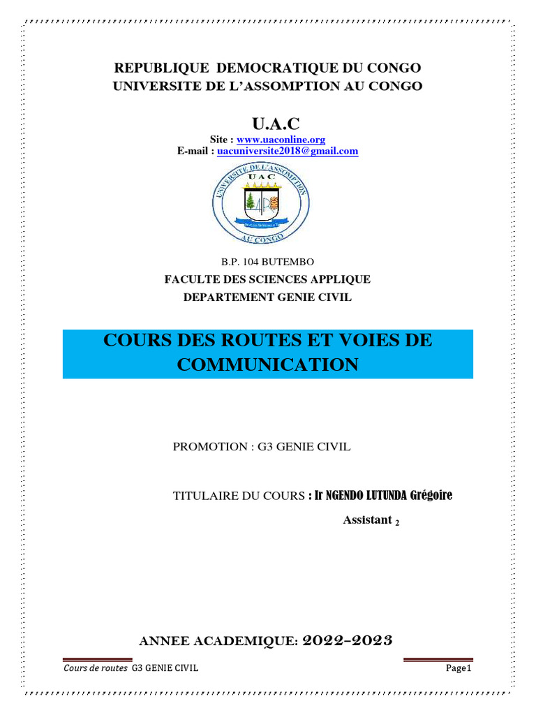 Cours de Routes en Génie Civil G3 | PDF | Route | Béton