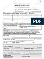 S.25B Request For Course Change Form