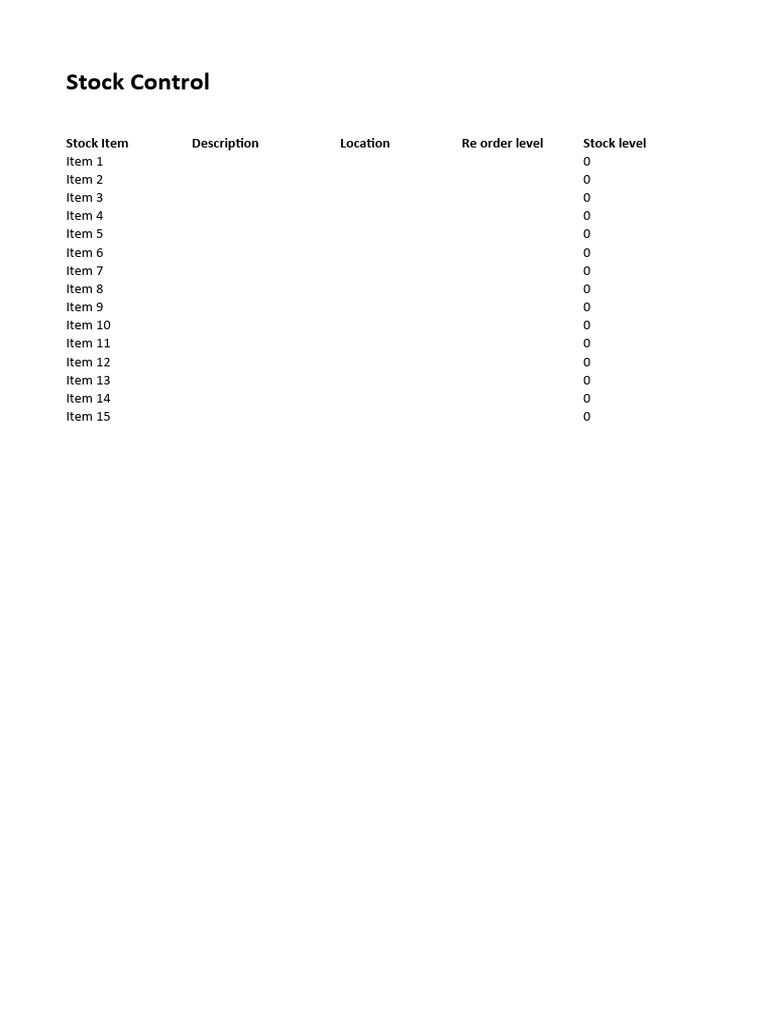 Stock Control PDF