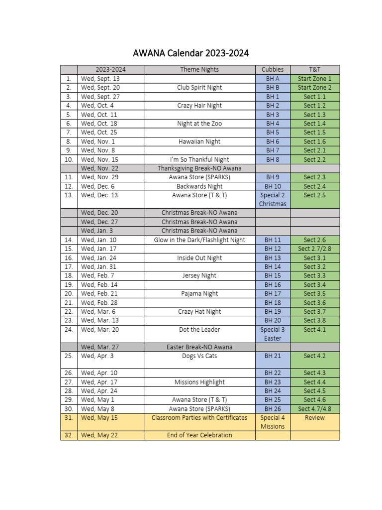 Awana Theme Pdf Resources