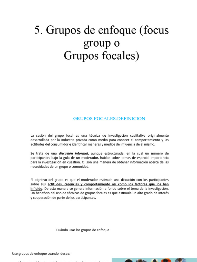 Guía para Grupos de Enfoque Efectivos | PDF | Grupo de enfoque