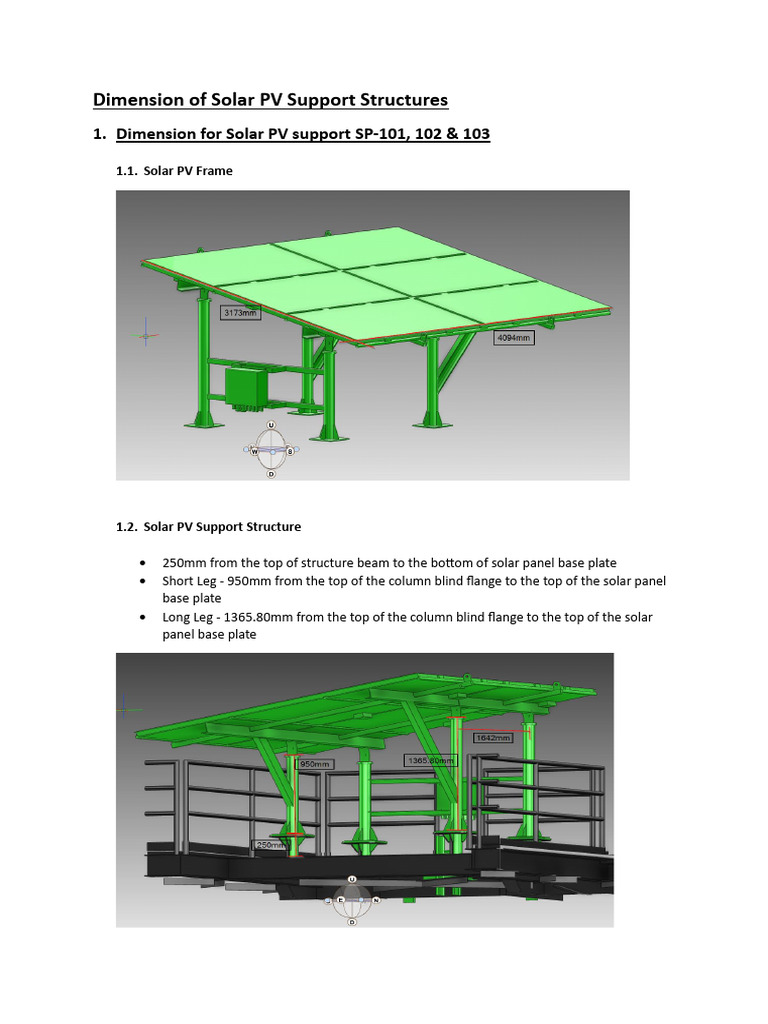 Solar PV Support Structure Dimensions | PDF | Home & Garden ...