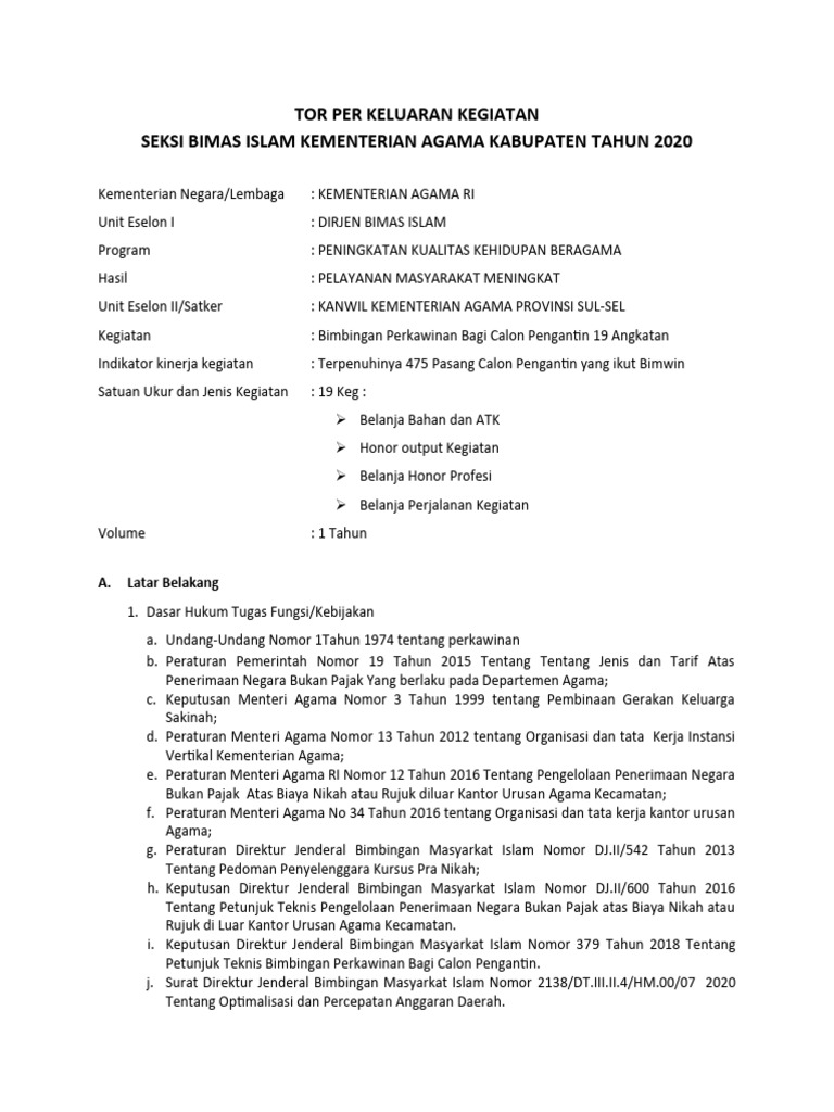 Contoh TOR | PDF