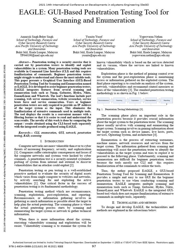 EAGLE GUIBased Testing Tool For Scanning and Enumeration PDF