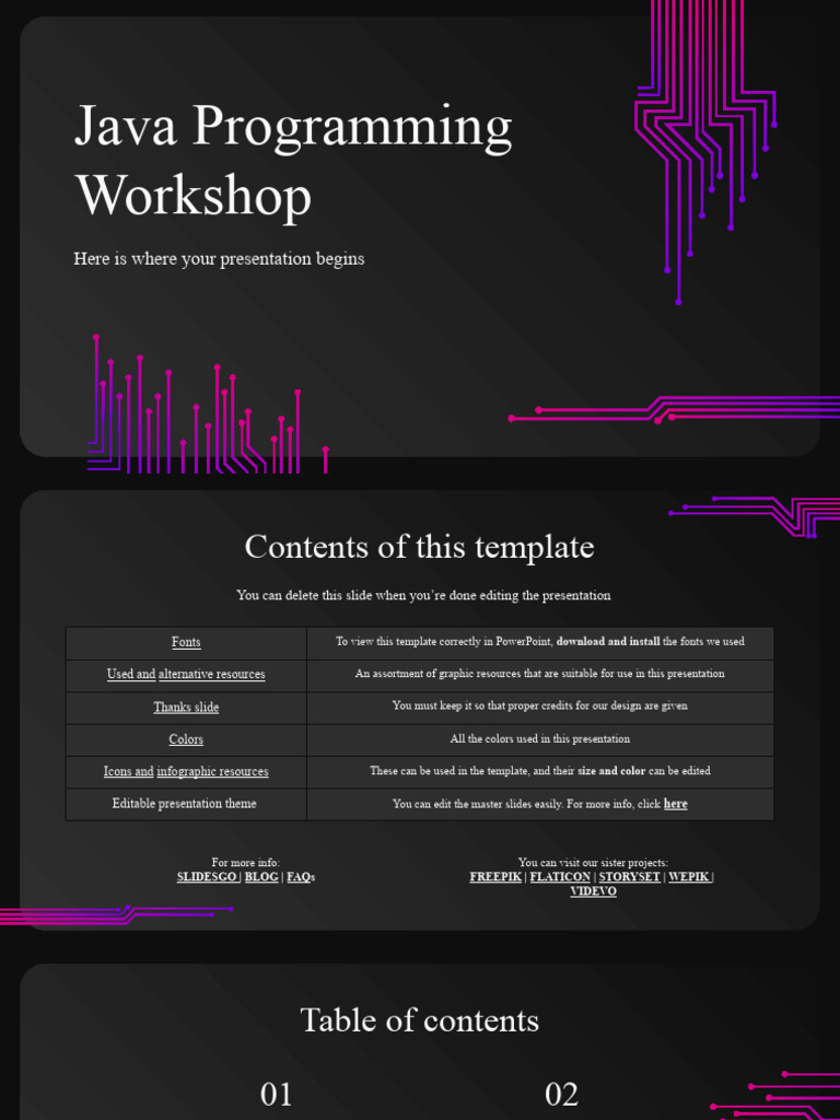 Java Programming Workshop by Slidesgo | PDF
