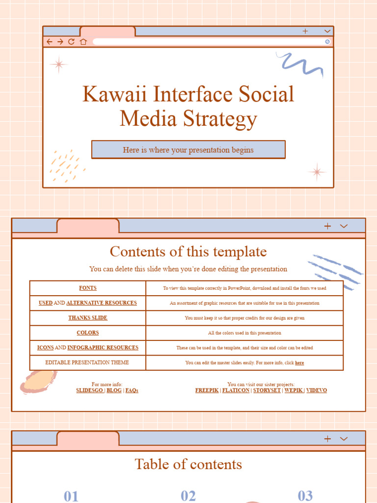 Kawaii Interface Social Media Strategy by Slidesgo PDF