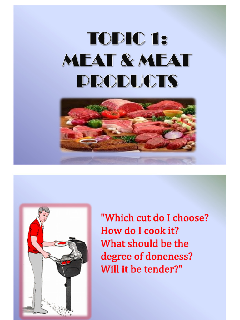 Topic 1 Meat Meat Products PDF