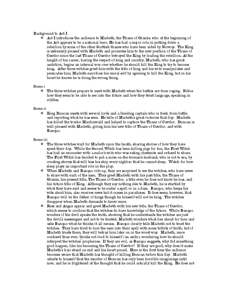 macbeth summary essay pdf