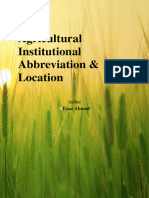 Agricultural Institutional Abbreviation & Location