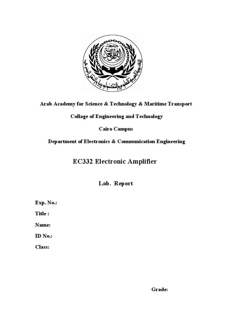 EC332 Electronic Amplifier Lab Report | PDF | Science & Mathematics ...