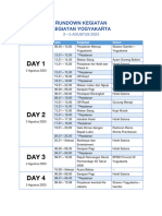 Rundown Kegiatan Jogja 2 - 5 Agustus 2023