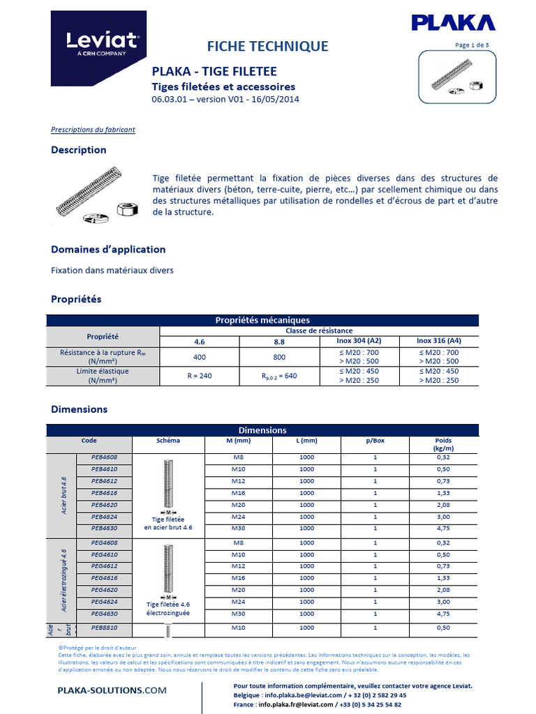 Fiche Technique Des Tiges Filet es PDF