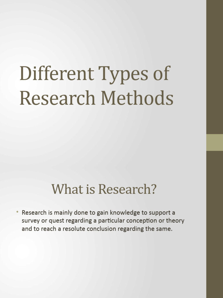 Different Types of Research Methods | PDF