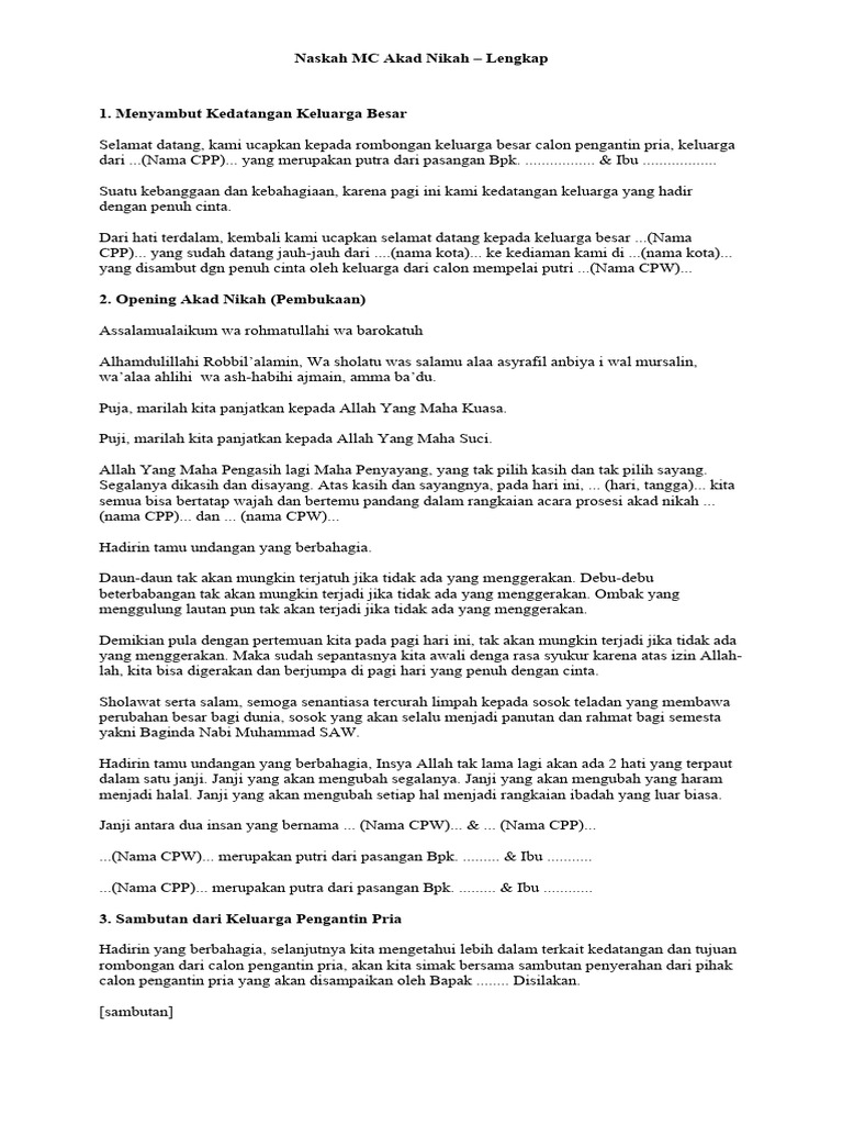 Naskah Mc Akad Nikah Pdf