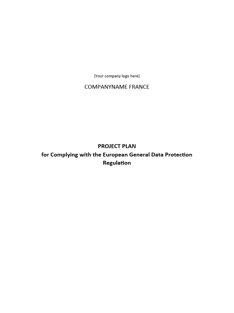 GDPR Implementation Project Plan | PDF
