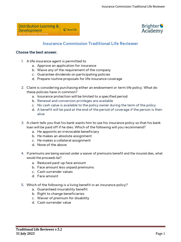 DLD InsCom Trad Reviewer | PDF