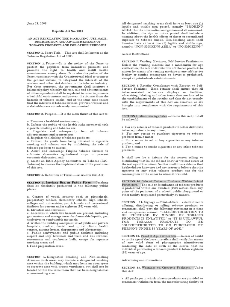 RA 9211 | PDF