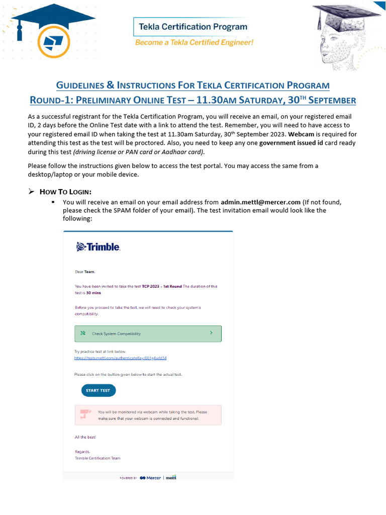 Tekla Certification Program 2023 - Guidelines For - 230929.