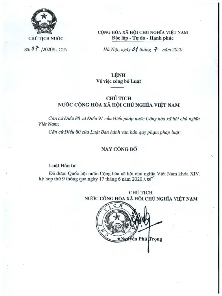 Vanbangoc luat dau tu 61 2020 qh14 pdf
